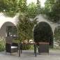 vidaXL Set de comedor de jardín 3 pzas y cojines ratán sintético negro vidaXL Set de comedor de jardín 3 pzas y cojines ratán sintético negro
