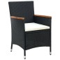 vidaXL Set comedor de jardín 9 piezas y cojines ratán sintético negro