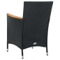 vidaXL Set comedor de jardín 9 piezas y cojines ratán sintético negro