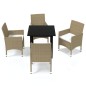 vidaXL Juego muebles jardín 5 pzas con cojines ratán sintético beige