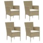 vidaXL Juego muebles jardín 5 pzas con cojines ratán sintético beige