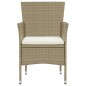 vidaXL Juego muebles jardín 5 pzas con cojines ratán sintético beige