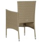 vidaXL Juego muebles jardín 5 pzas con cojines ratán sintético beige