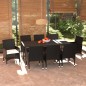 vidaXL Set de comedor de jardín 9 pzas y cojines ratán sintético negro vidaXL Set de comedor de jardín 9 pzas y cojines ratán sintético negro