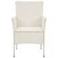 vidaXL Juego comedor de jardín 3 pzas y cojines ratán sintético blanco