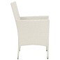 vidaXL Juego comedor de jardín 3 pzas y cojines ratán sintético blanco