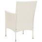 vidaXL Juego comedor de jardín 3 pzas y cojines ratán sintético blanco