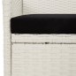vidaXL Juego comedor de jardín 3 pzas y cojines ratán sintético blanco