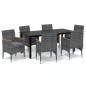 vidaXL Set de muebles jardín 7 pzas con cojines ratán sintético gris vidaXL Set de muebles jardín 7 pzas con cojines ratán sintético gris
