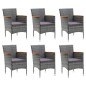 vidaXL Set de muebles jardín 7 pzas con cojines ratán sintético gris vidaXL Set de muebles jardín 7 pzas con cojines ratán sintético gris