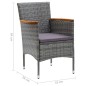 vidaXL Set de muebles jardín 7 pzas con cojines ratán sintético gris vidaXL Set de muebles jardín 7 pzas con cojines ratán sintético gris