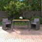 vidaXL Set de comedor jardín 3 piezas con cojines ratán sintético gris vidaXL Set de comedor jardín 3 piezas con cojines ratán sintético gris