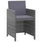 vidaXL Set de comedor jardín 3 piezas con cojines ratán sintético gris vidaXL Set de comedor jardín 3 piezas con cojines ratán sintético gris