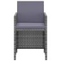 vidaXL Set de comedor jardín 3 piezas con cojines ratán sintético gris vidaXL Set de comedor jardín 3 piezas con cojines ratán sintético gris