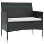 vidaXL Juego muebles de jardín 16 pzas y cojines ratán sintético negro
