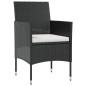 vidaXL Juego muebles de jardín 16 pzas y cojines ratán sintético negro