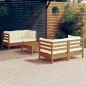 vidaXL Muebles de jardín 5 piezas cojines madera de pino crema vidaXL Muebles de jardín 5 piezas cojines madera de pino crema