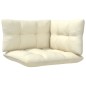 vidaXL Muebles de jardín 5 piezas cojines madera de pino crema vidaXL Muebles de jardín 5 piezas cojines madera de pino crema