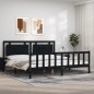 vidaXL Estructura de cama con cabecero madera maciza negro 200x200 cm vidaXL Estructura de cama con cabecero madera maciza negro 200x200 cm