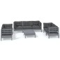 vidaXL Juego de muebles de jardín 8 pzas y cojines madera maciza pino vidaXL Juego de muebles de jardín 8 pzas y cojines madera maciza pino