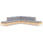 vidaXL Juego de muebles de jardín 7 pzas y cojines madera pino gris vidaXL Juego de muebles de jardín 7 pzas y cojines madera pino gris