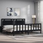 vidaXL Estructura de cama con cabecero madera maciza negro 200x200 cm vidaXL Estructura de cama con cabecero madera maciza negro 200x200 cm