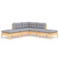 vidaXL Juego de muebles de jardín 5 pzas y cojines madera pino gris vidaXL Juego de muebles de jardín 5 pzas y cojines madera pino gris