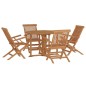 vidaXL Set de comedor de jardín plegable 5 pzas madera maciza de teca vidaXL Set de comedor de jardín plegable 5 pzas madera maciza de teca