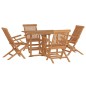 vidaXL Set de comedor de jardín plegable 5 pzas madera maciza de teca vidaXL Set de comedor de jardín plegable 5 pzas madera maciza de teca