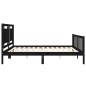 vidaXL Estructura de cama con cabecero madera maciza negro 200x200 cm vidaXL Estructura de cama con cabecero madera maciza negro 200x200 cm