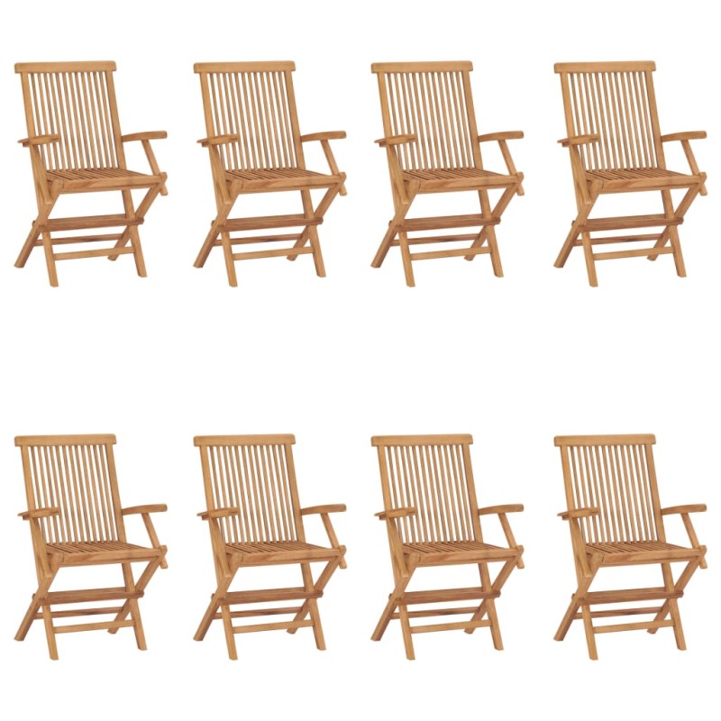 vidaXL Sillas de jardín plegables 8 unidades madera maciza de teca vidaXL Sillas de jardín plegables 8 unidades madera maciza de teca