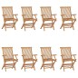 vidaXL Sillas de jardín plegables 8 unidades madera maciza de teca vidaXL Sillas de jardín plegables 8 unidades madera maciza de teca