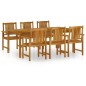 vidaXL Juego de comedor de jardín 7 piezas madera maciza de acacia vidaXL Juego de comedor de jardín 7 piezas madera maciza de acacia
