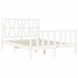 vidaXL Estructura cama de matrimonio con cabecero madera maciza blanco vidaXL Estructura cama de matrimonio con cabecero madera maciza blanco