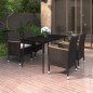 vidaXL Set comedor de jardín 5 pzas y cojines ratán sintético y vidrio vidaXL Set comedor de jardín 5 pzas y cojines ratán sintético y vidrio