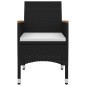 vidaXL Set comedor de jardín 5 pzas y cojines ratán sintético y vidrio vidaXL Set comedor de jardín 5 pzas y cojines ratán sintético y vidrio