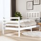 vidaXL Estructura de cama individual de madera maciza blanco 90x190 cm