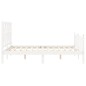 vidaXL Estructura cama de matrimonio con cabecero madera maciza blanco vidaXL Estructura cama de matrimonio con cabecero madera maciza blanco