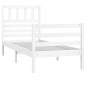 vidaXL Estructura de cama individual de madera maciza blanco 90x190 cm