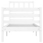 vidaXL Estructura de cama individual de madera maciza blanco 90x190 cm