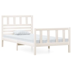 vidaXL Estructura de cama madera maciza blanco 90x200 cm
