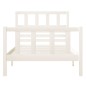 vidaXL Estructura de cama madera maciza blanco 90x200 cm vidaXL Estructura de cama madera maciza blanco 90x200 cm