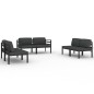 vidaXL Set muebles de jardín 6 pzas y cojines aluminio gris antracita vidaXL Set muebles de jardín 6 pzas y cojines aluminio gris antracita