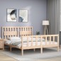 vidaXL Estructura de cama con cabecero madera maciza 160x200 cm vidaXL Estructura de cama con cabecero madera maciza 160x200 cm