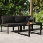 vidaXL Set muebles de jardín 4 pzas y cojines aluminio gris antracita vidaXL Set muebles de jardín 4 pzas y cojines aluminio gris antracita