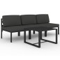vidaXL Set muebles de jardín 4 pzas y cojines aluminio gris antracita vidaXL Set muebles de jardín 4 pzas y cojines aluminio gris antracita