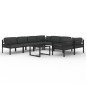 vidaXL Set muebles de jardín 9 pzas y cojines aluminio gris antracita vidaXL Set muebles de jardín 9 pzas y cojines aluminio gris antracita