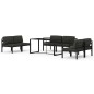 vidaXL Set muebles de jardín 7 pzas y cojines aluminio gris antracita