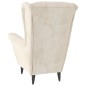 vidaXL Sillón orejero y taburete de terciopelo crema vidaXL Sillón orejero y taburete de terciopelo crema