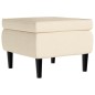 vidaXL Sillón orejero y taburete de terciopelo crema vidaXL Sillón orejero y taburete de terciopelo crema